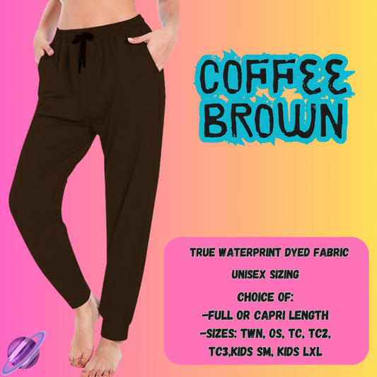 SOLID COFFEE BROWN- SOLID RUN - JOGGER /CAPRI PREORDER CLOSING 8/16