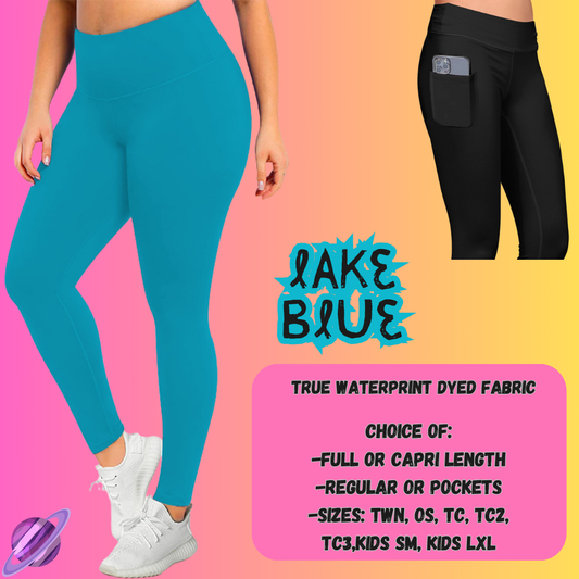 SOLID LAKE BLUE - SOLIDS RUN - LEGGING/CAPRI PREORDER CLOSING 8/16