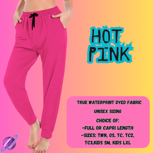 SOLID HOT PINK- SOLID RUN - JOGGER /CAPRI PREORDER CLOSING 8/16