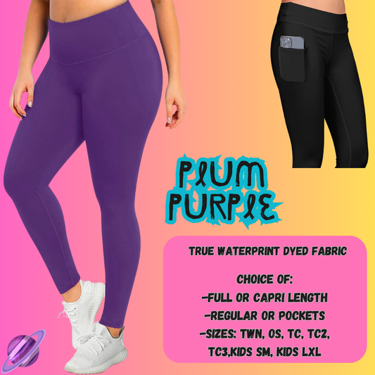 SOLID PLUM PURPLE- SOLIDS RUN - LEGGING/CAPRI PREORDER CLOSING 8/16
