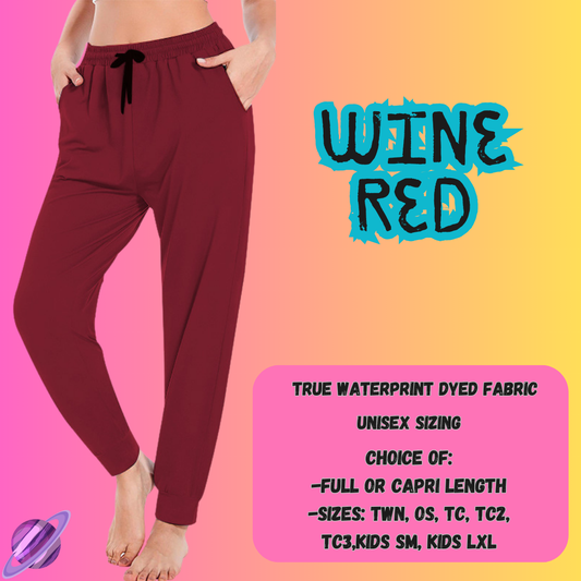 SOLID WINE RED- SOLID RUN - JOGGER /CAPRI PREORDER CLOSING 8/16