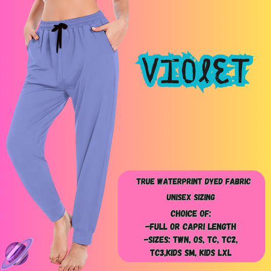 SOLID VIOLET- SOLID RUN - JOGGER /CAPRI PREORDER CLOSING 8/16