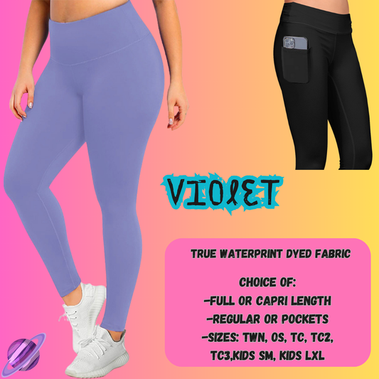 SOLID VIOLET- SOLIDS RUN - LEGGING/CAPRI PREORDER CLOSING 8/16