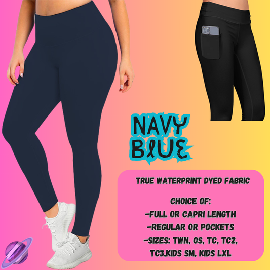 SOLID NAVY BLUE - SOLIDS RUN - LEGGING/CAPRI PREORDER CLOSING 8/16