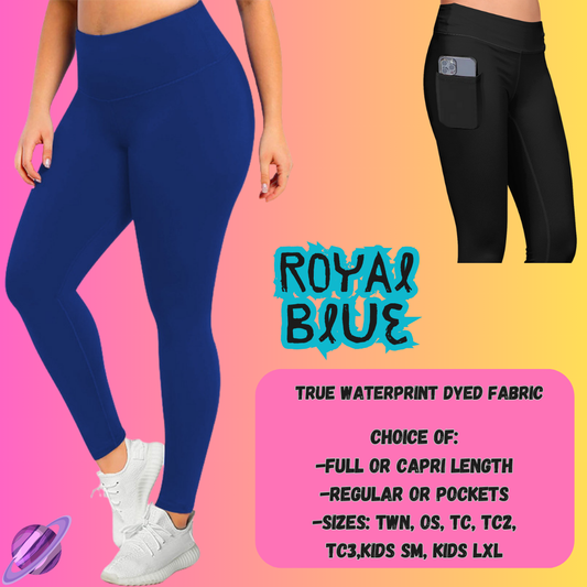 SOLID ROYAL BLUE- SOLIDS RUN - LEGGING/CAPRI PREORDER CLOSING 8/16