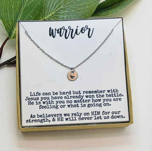 Warrior Heart Necklace: Silver / Necklace & Card Only