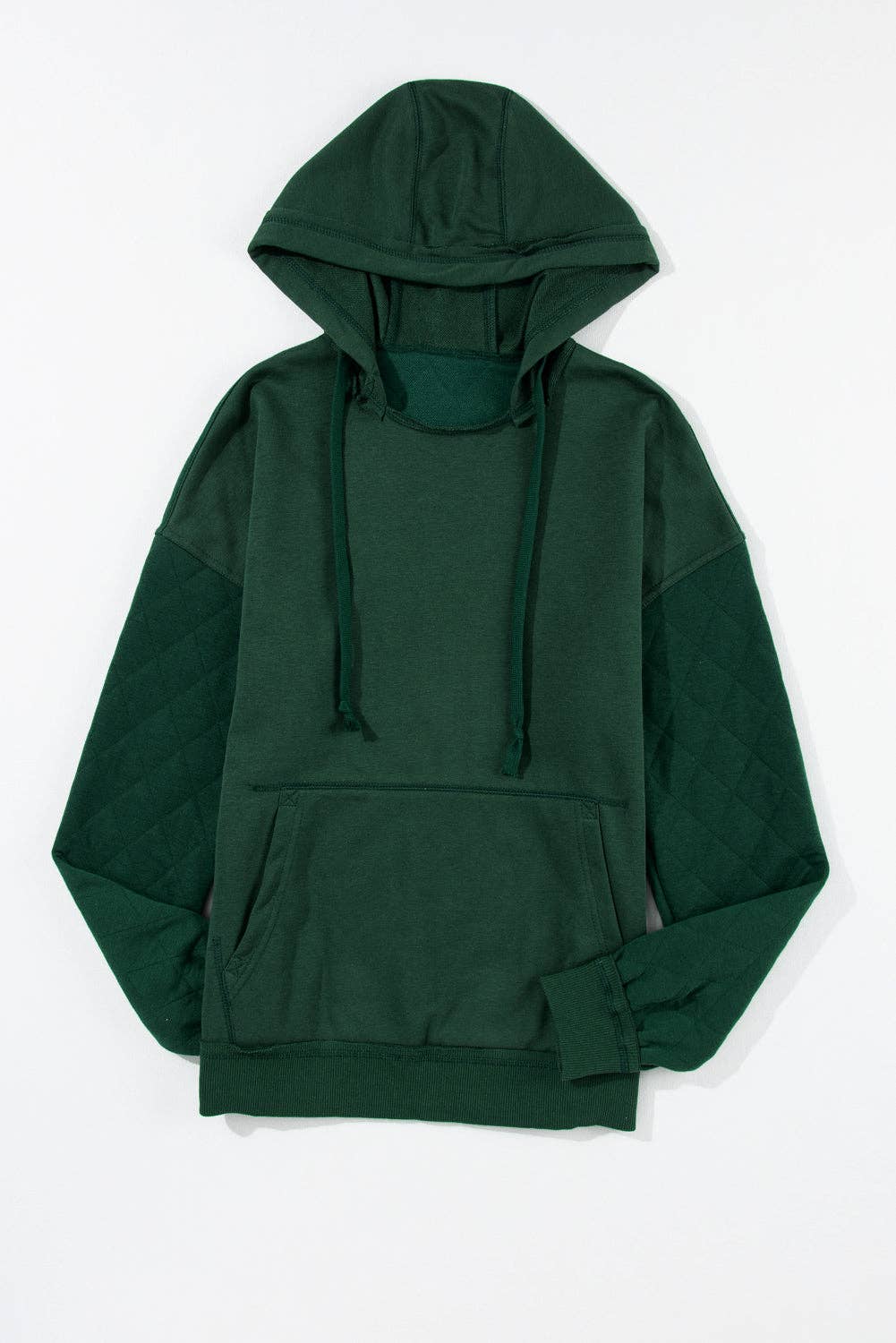 Chestnut Quilted Patchwork Exposed Seam Hoodie: Parchment / M
