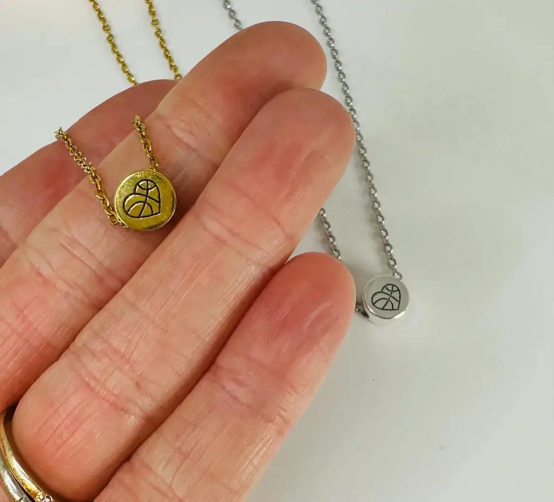 Basketball Necklace: Silver