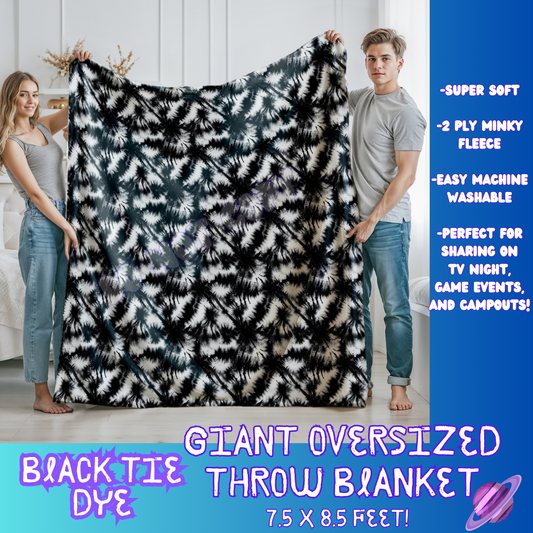 BLACK TIE DYE- GIANT SHAREABLE THROW BLANKETS ROUND 7 -PREORDER CLOSING 8/18