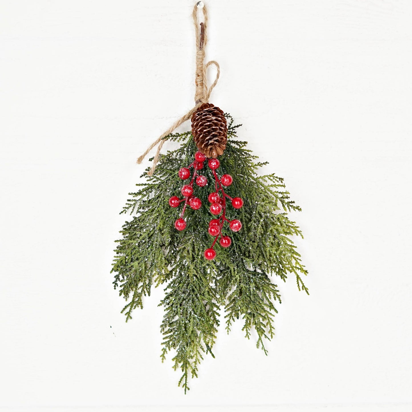 Sparkle Bundle Real Touch Cedar with Red Berries - 16"