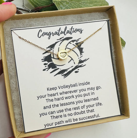 Volleyball Necklace: Silver/Necklace & Card Only