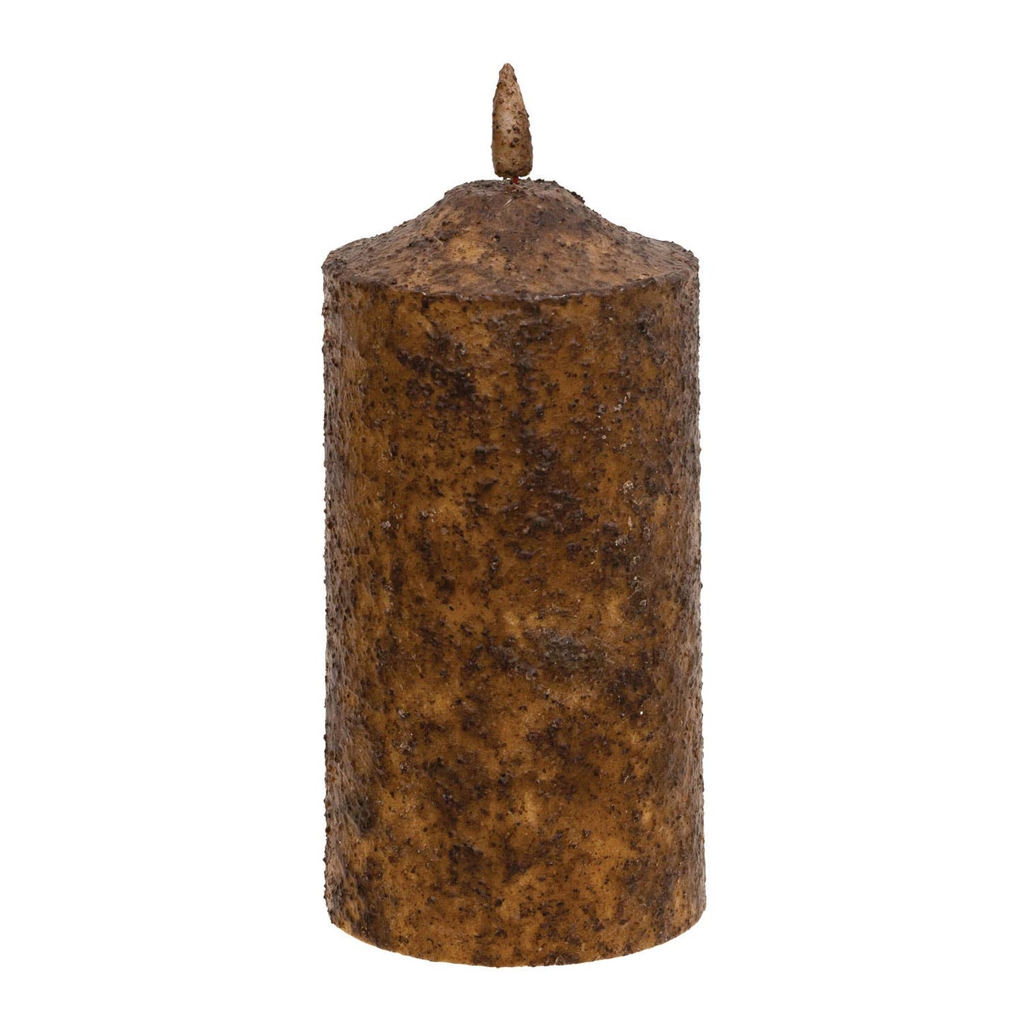 Burnt Mustard Flicker Flame Timer Cake Pillar, 6"