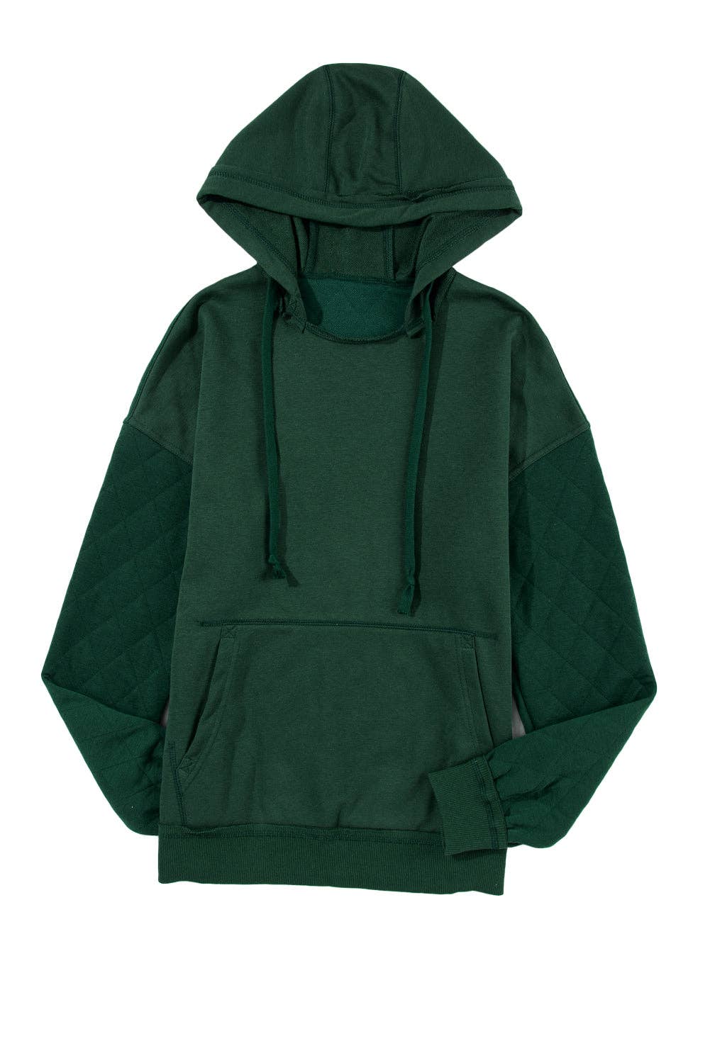 Chestnut Quilted Patchwork Exposed Seam Hoodie: Parchment / M