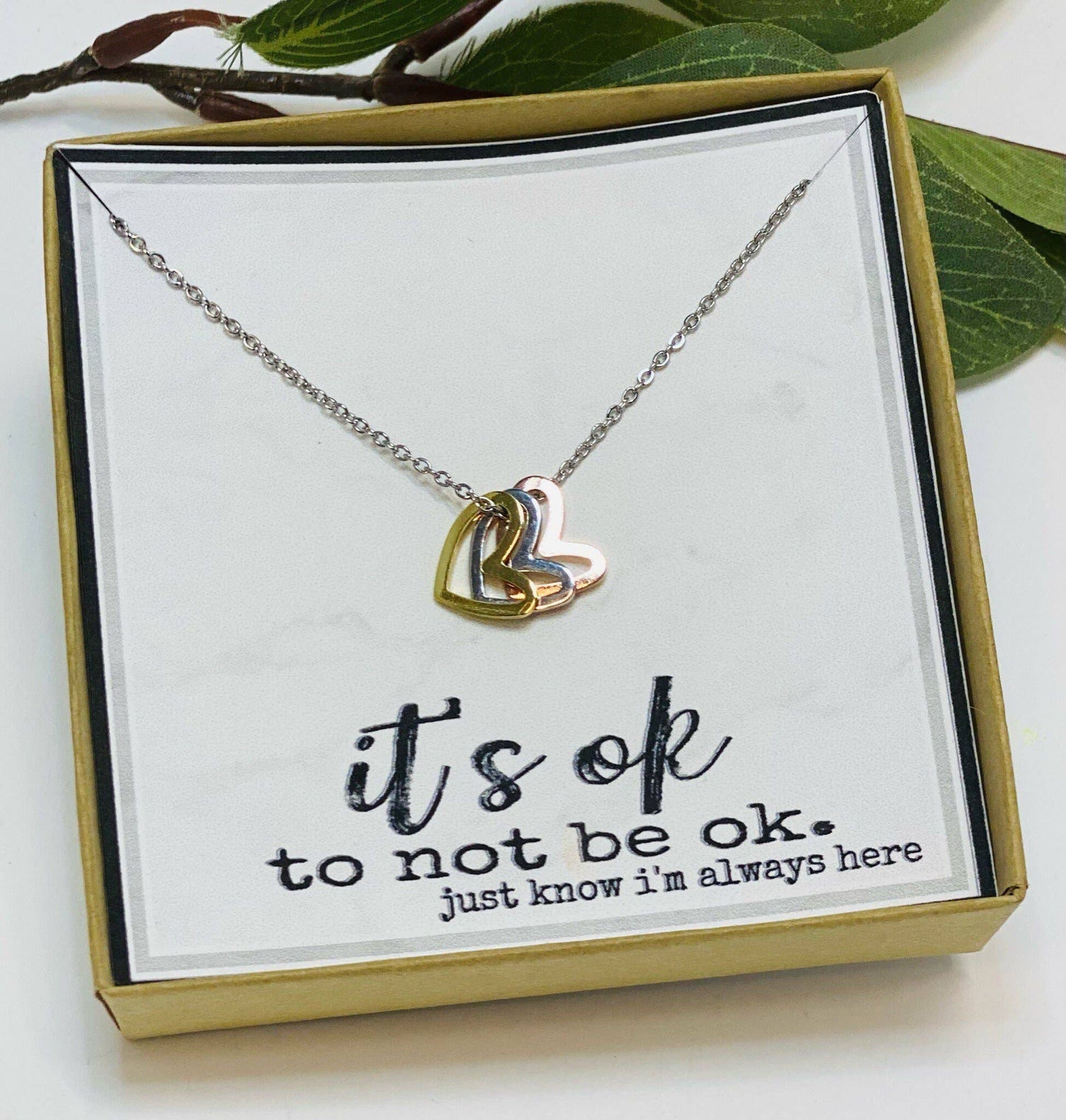 Encouragement Gift, Keepsake Heart Necklace: Silver / Necklace & Card Only