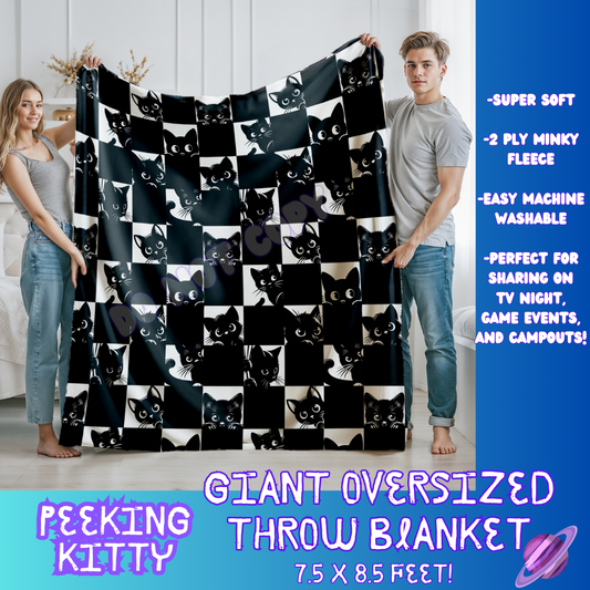 PEEKING KITTY- GIANT SHAREABLE THROW BLANKETS ROUND 7 -PREORDER CLOSING 8/18