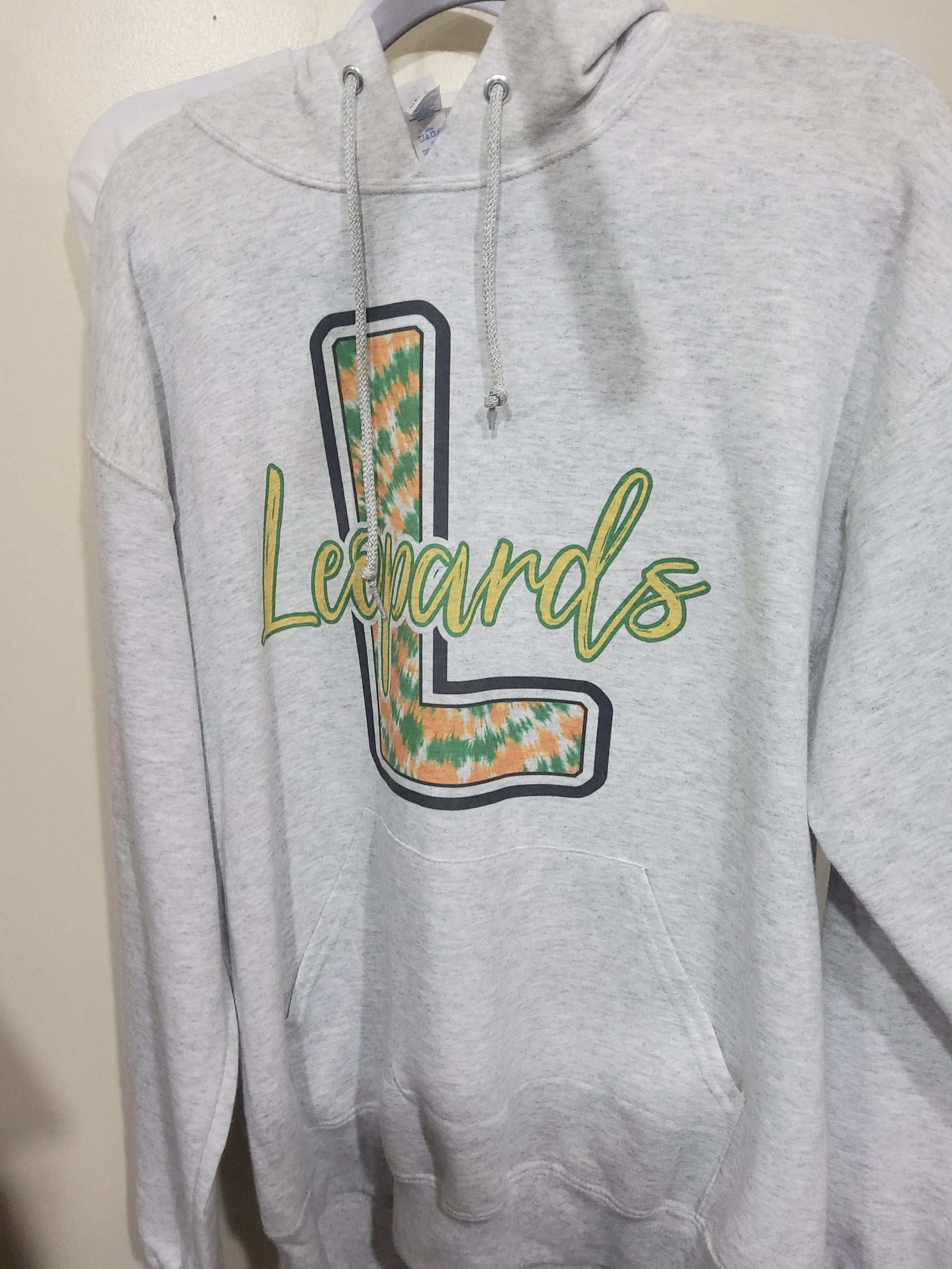 Belle Vernon Leopards Tie Dye Hoodie M Gray