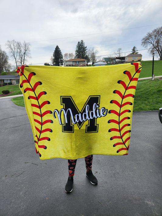 Customized Softball Blanket