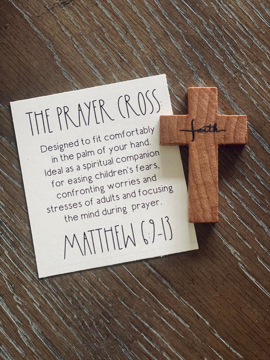 Wooden Prayer Cross and Card