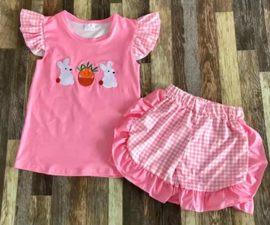 Pink Plaid and Ruffle Set