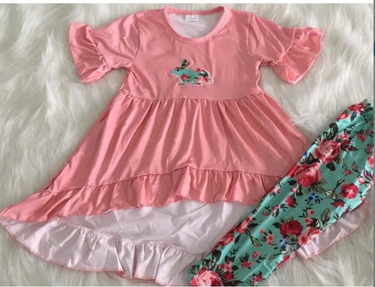 Pink Floral Bunny Ruffle