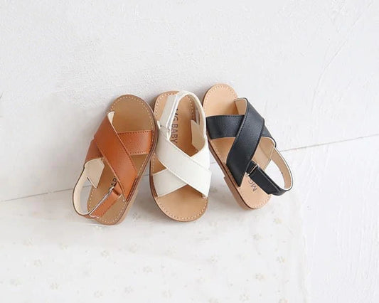 Wide Cross Strap Sandals